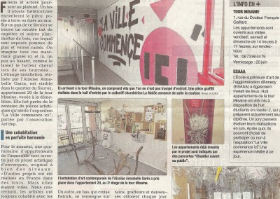 Graffiti Street art Exposition Article de presse du Dauphiné en 2015 concernant l'investissement du lieu avec la présence de nombreux artistes à Aix les Bains