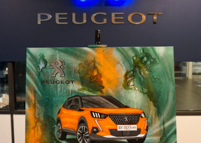 Performance live pour l'inauguration de la nouvelle Peugeot 2008 dans le concessionnaire Peugeot à Cluses en Haute-Savoie 2020