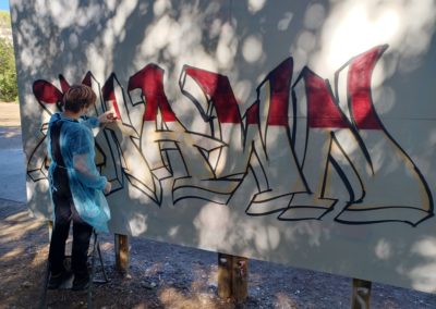 Initiation graffiti avec Shawn à Sophia Antipolis (06) Graffiti Street art 2022