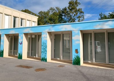 Décoration murale en trompe l'oeil pour SOS Village à Besse sur issoles dans le Var ( 83) Graffiti Street art 2022