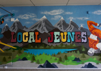 Fresque murale, initiation avec les enfants du local jeunes à Thorenc les Glières en Haute-Savoie (74) Graffiti Street art 2020