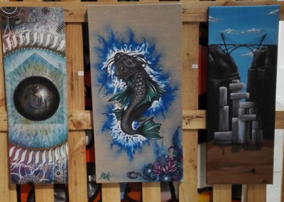 Exposition de toiles à la ferme de Bressieux en Savoie 73 le collectif de la Maise Graffiti Street art